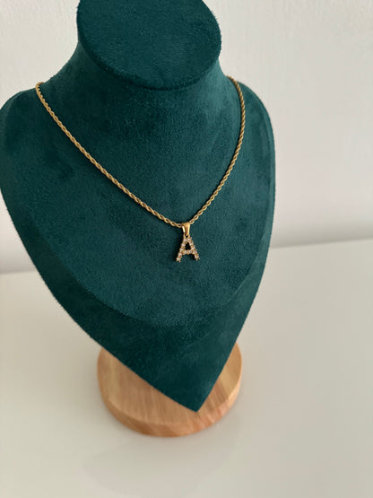 Gold initial chain necklace